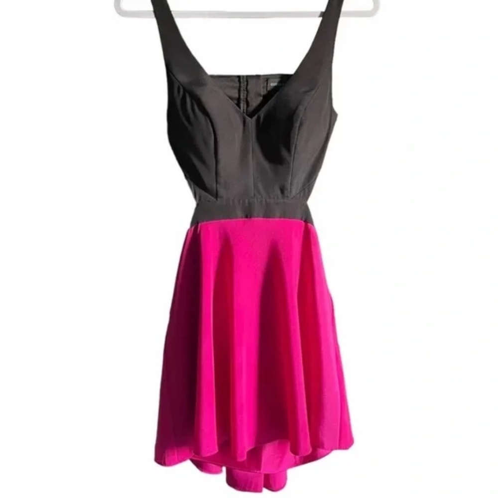 Guess by Marciano Cutout Black and Hot Pink Mini Dress